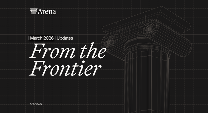 March 2026: Arena Updates across Product, Leaderboard Rankings & Research